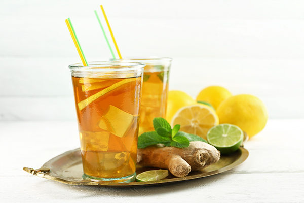 steps for making ginger lemon iced tea