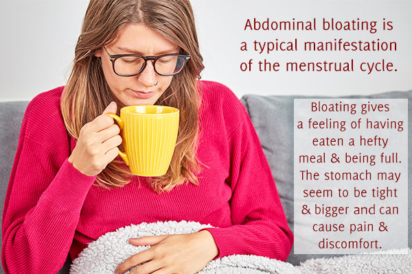 bloated stomach is a common sign of menstruation