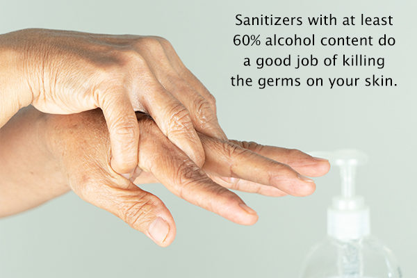 use sanitizers when soap and water is not available