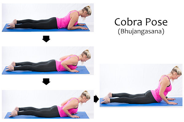 cobra pose (bhujangasana) to strengthen the back