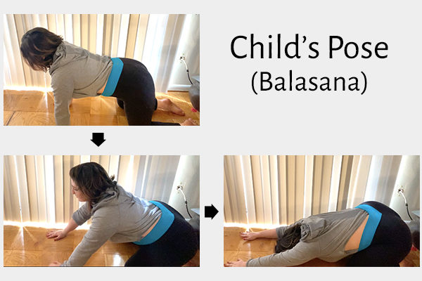 steps to do the child's pose (balasana)