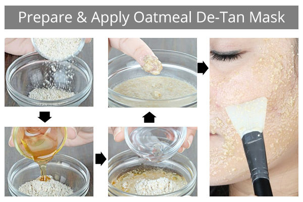 how to prepare and use honey-oatmeal de-tan mask