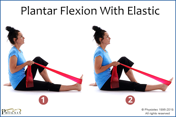 plantar flexion with elastic exercise