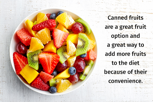 canned fruits are a great fruit option