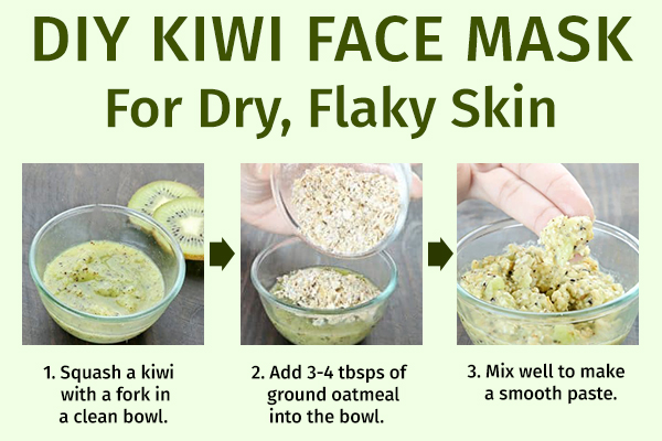 diy kiwi face mask for dry, flaky skin