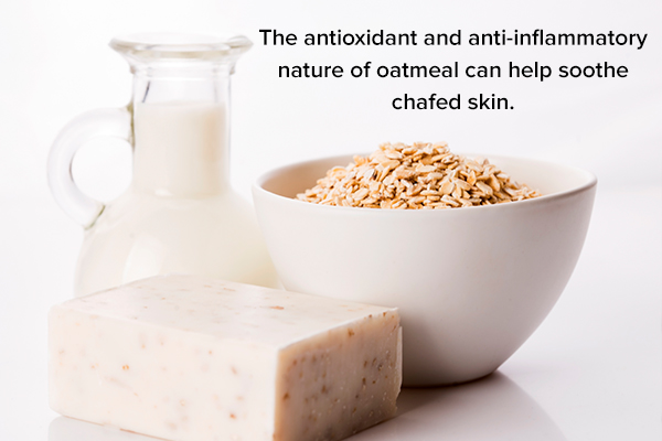 an oatmeal bath can help soothe chafed skin