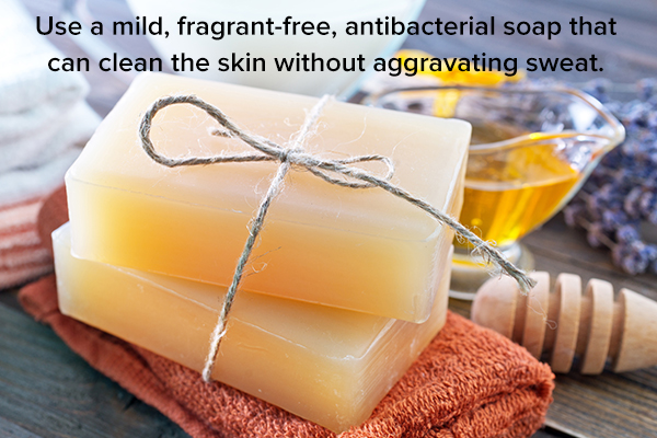use a moisturizing soap for reducing hyperhidrosis