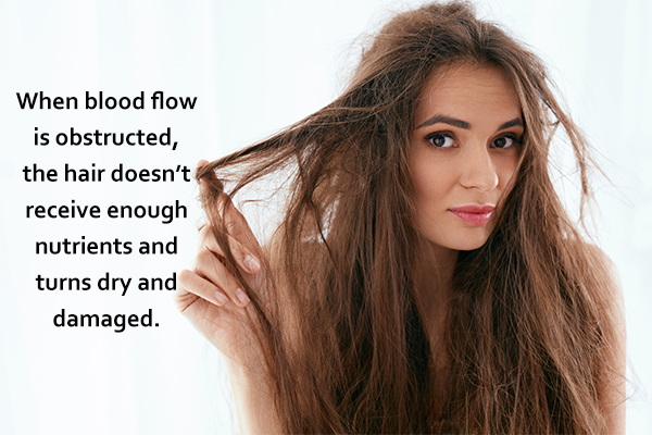 improper blood circulation can lead to dry hair