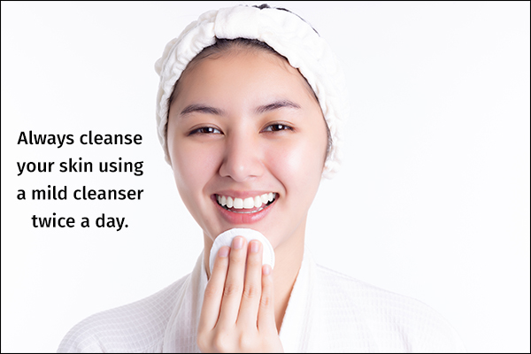 always cleanse your skin to avoid skin damage
