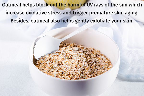 oatmeal helps in gentle skin exfoliation