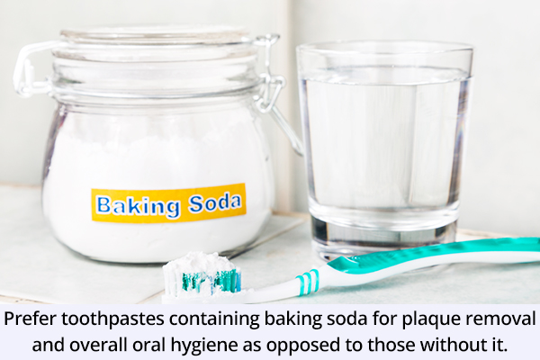 baking soda usage can help remove plaque and tartar buildup