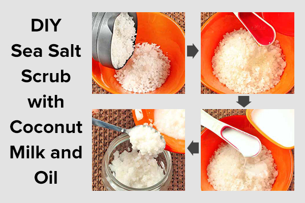 diy sea salt scrub with coconut milk and oil