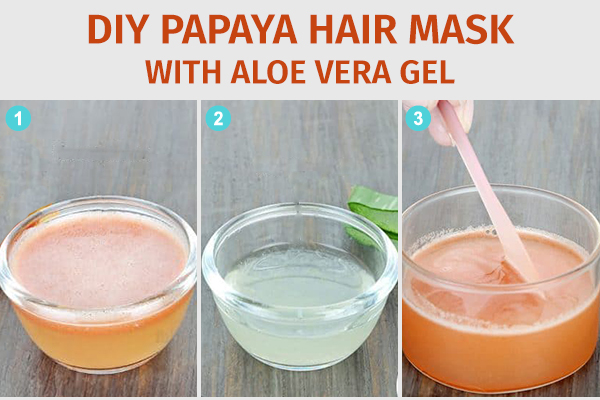 diy papaya hair mask with aloe vera gel
