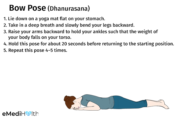 bow pose (dhanurasana) for easing menstrual problems