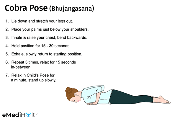 cobra pose (bhujangasana) for easing menstrual discomforts