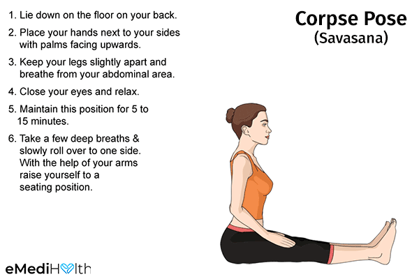 corpse pose (savasana) for easing menstrual discomforts
