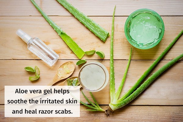 aloe vera application can help heal razor scabs
