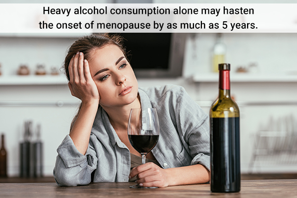 excessive alcohol consumption can lead to premature menopause