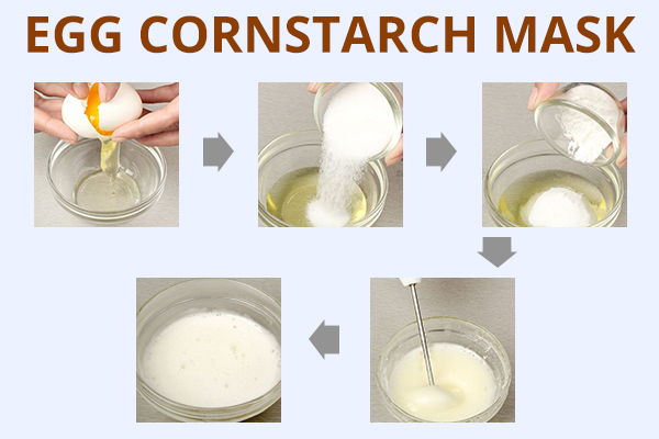 egg-cornstarch mask to remove unwanted hair
