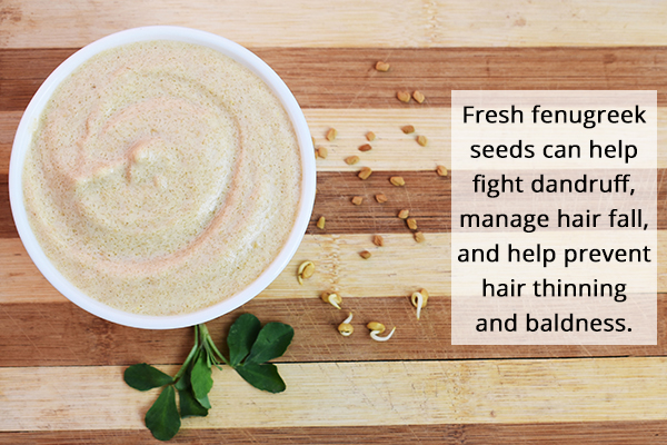 fenugreek seeds can help fight dandruff and prevent hair fall
