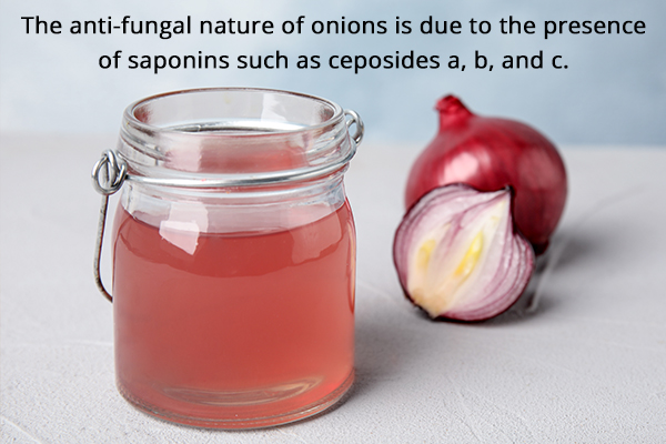 onion juice possesses antifungal virtues and helps control dandruff