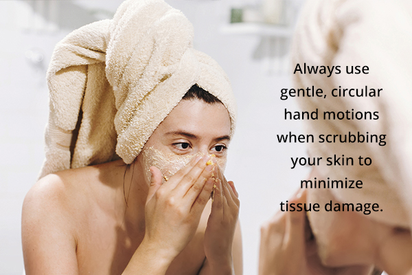 over-exfoliation or overwashing can lead to wrinkles on skin