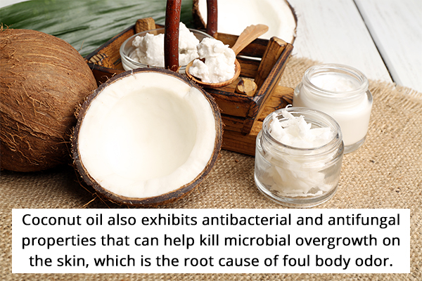 coconut oil can help banish foul body odor
