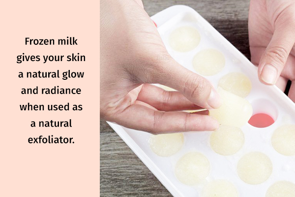 ice cubes made of milk work as potent exfoliating agents