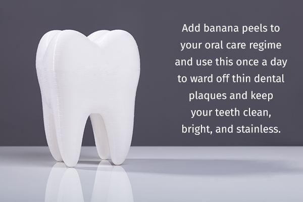 banana peel usage can help remove thin dental plaques