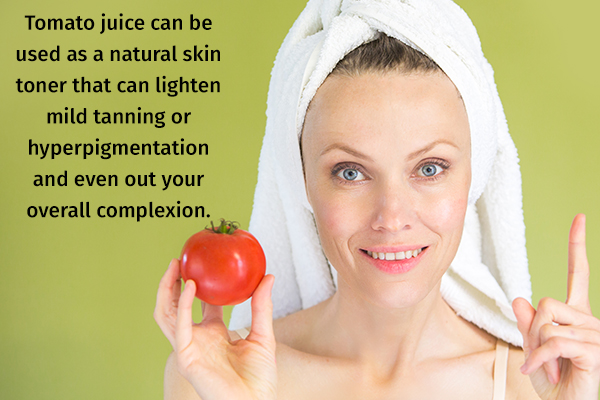 tomato juice can help even out skin complexion
