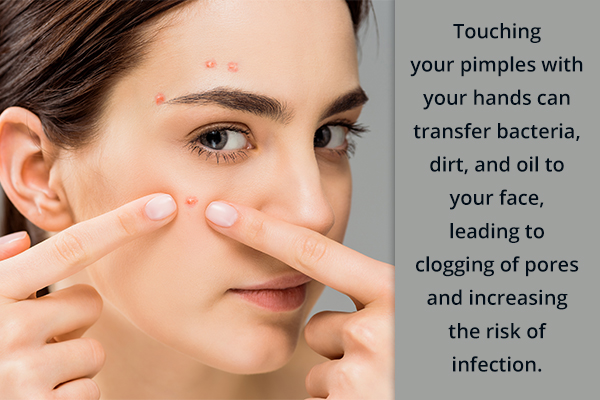 avoid picking your pimples to prevent clogged pores