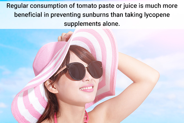 regular usage of tomatoes can help against sun damage