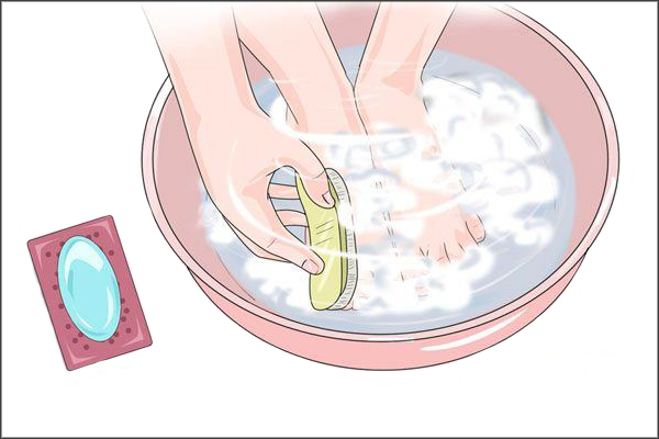 gently scrub your feet to remove dirt and dead skin