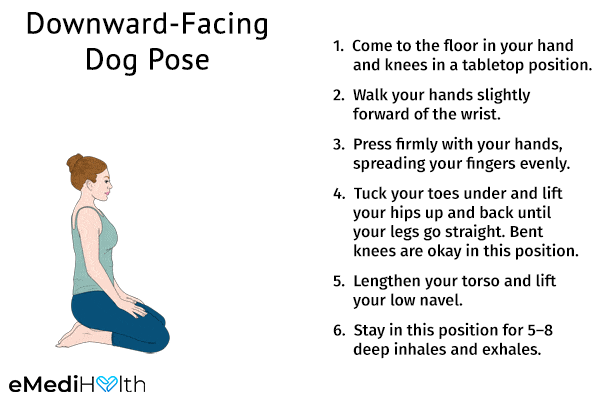downward-facing dog pose for reducing fatigue