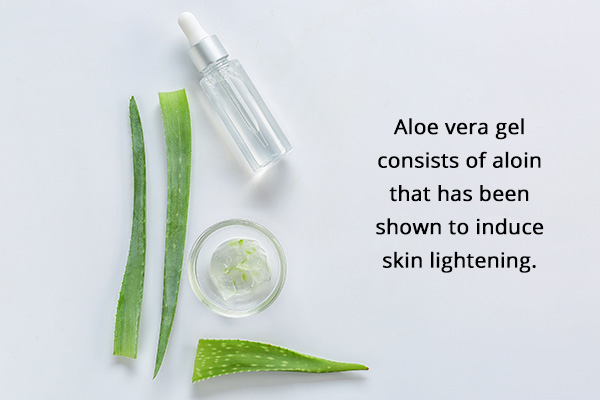 aloe vera gel application can help induce skin lightening