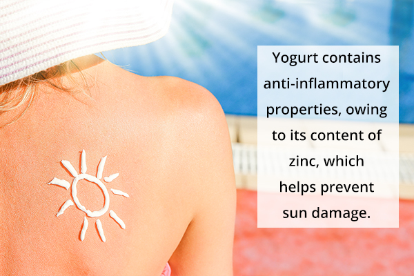 yogurt can help minimize sun damage