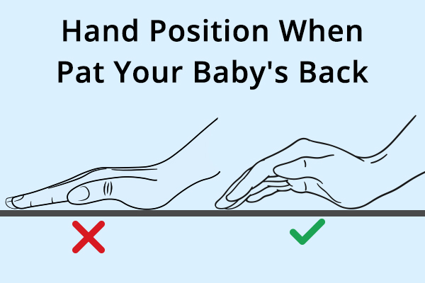 hand positions to help your baby burp