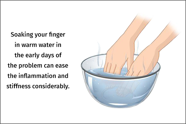 soaking your finger in warm water can help unlock trigger finger