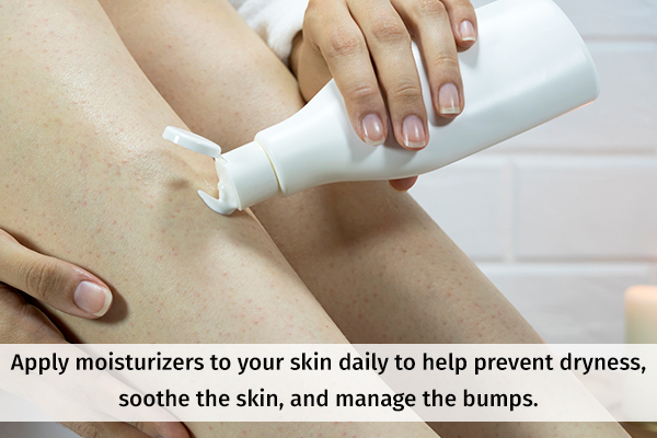 using moisturizers can help manage keratosis pilaris