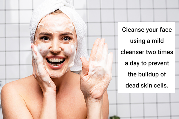maintain facial hygiene to prevent dead skin buildup