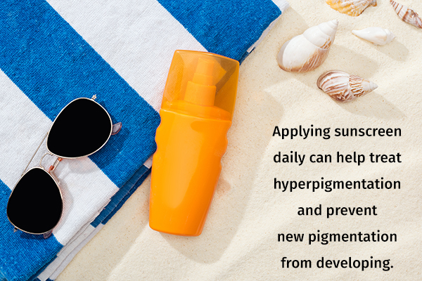 apply sunscreen daily to avoid dark elbows and knees