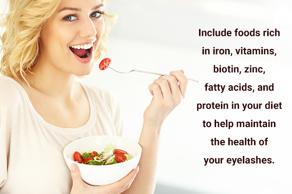 consume a healthy diet to enhance eyelash growth