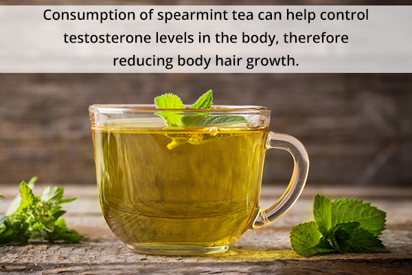 consume spearmint tea to help control excess body hair growth