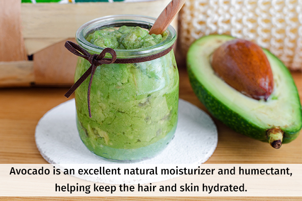 avocado can help moisturize the skin, hair, and nails