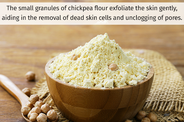 chickpea flour can help in skin exfoliation
