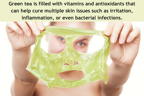 green tea, cucumber, and gelatin mask can help with skin issues