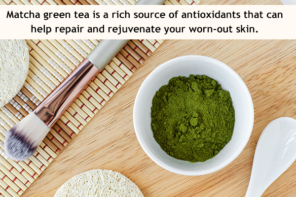 matcha, green tea, cinnamon mask can help in skin rejuvenation
