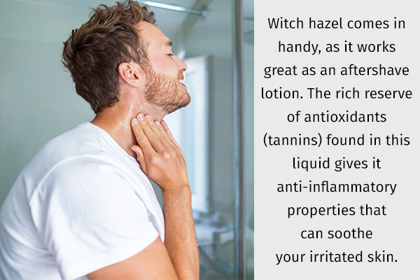 witch hazel can be used to soothe razor burns