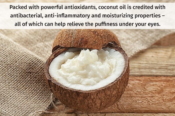 coconut oil helps reduce under-eye bags