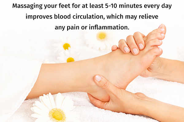 a daily foot massage can help improve blood circulation
